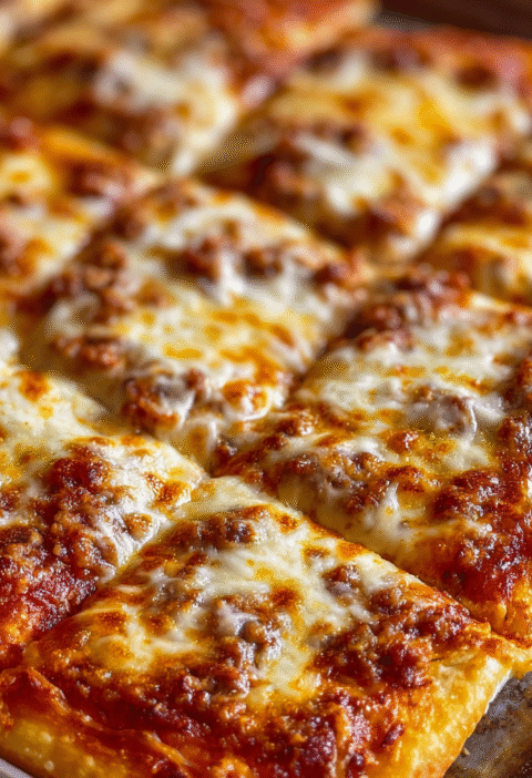 Homemade School Cafeteria Pizza