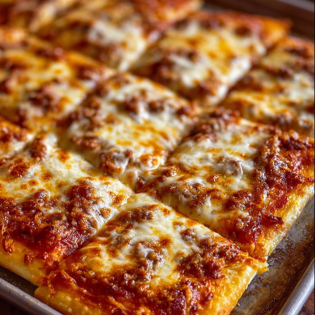Homemade School Cafeteria Pizza