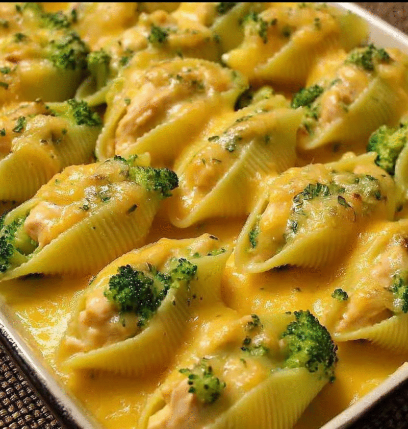 Cheesy Chicken & Broccoli Stuffed Shells