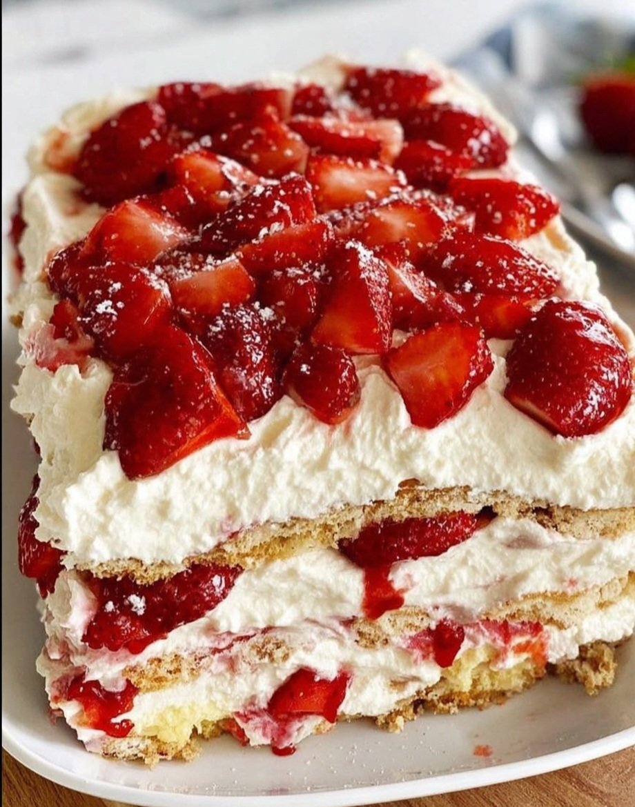Strawberry Cream Cheese Icebox Cake