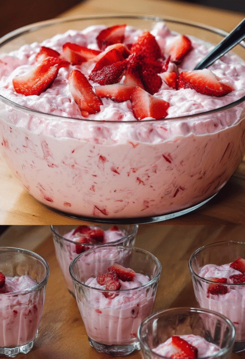 strawberry cream fluff dessert cups