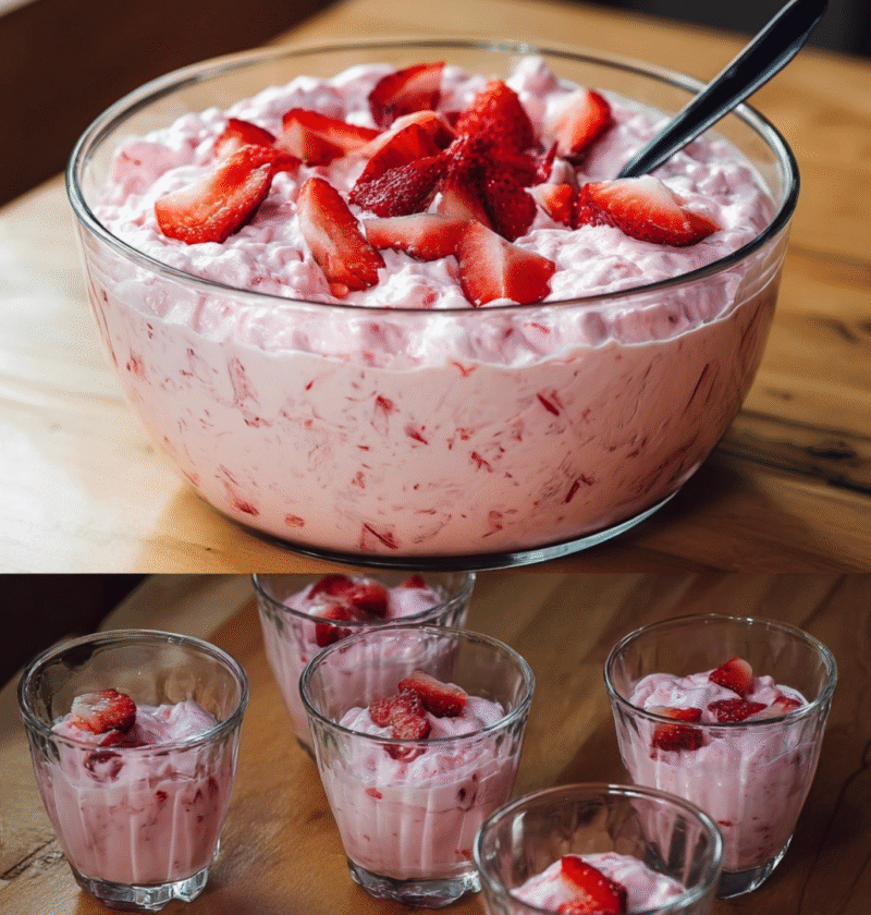 strawberry cream fluff dessert cups