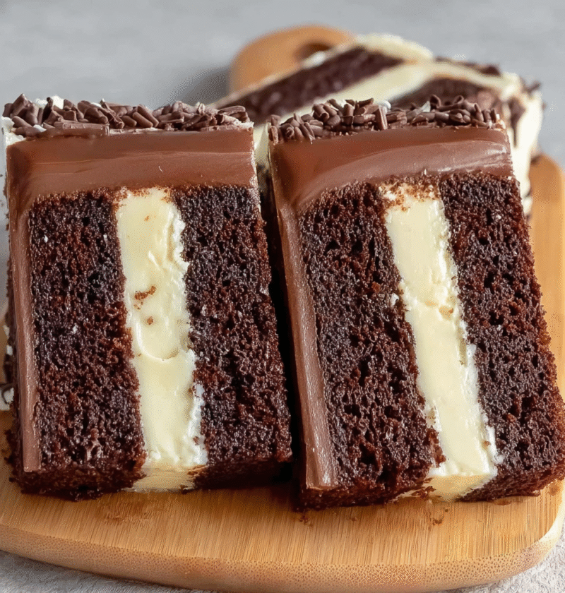 Delicious Chocolate Cake with White Frosting