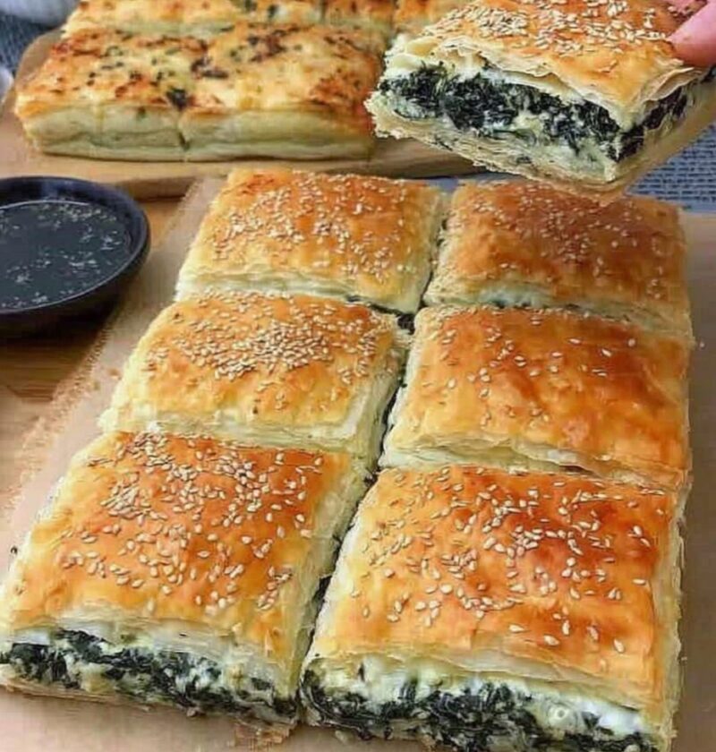 Spinach and Cheese Puff Pastry Squares