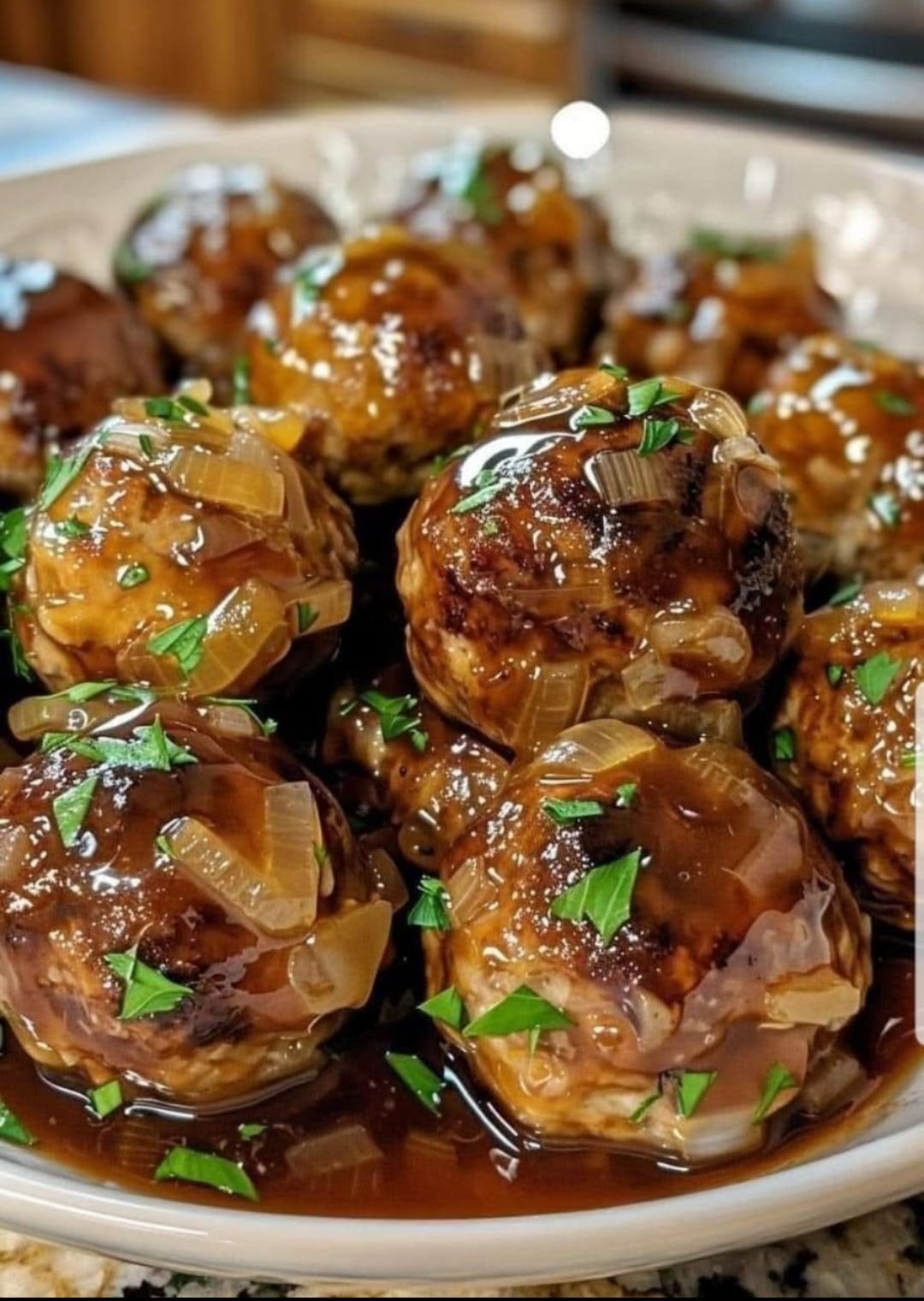 Slow Cooker French Onion Meatballs