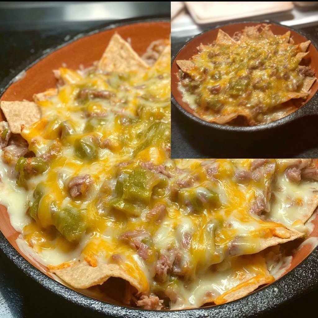 Green Chile And Extra Cheese Chilequiles