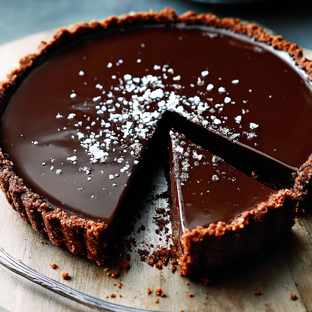 Amazing Salted Dark Chocolate Tart