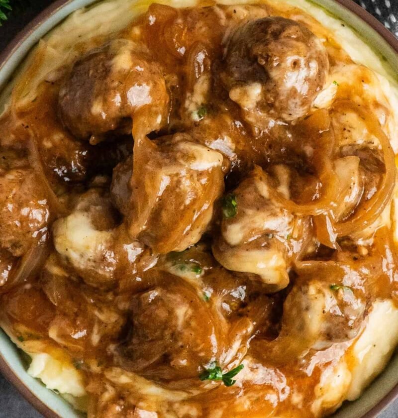 Crock Pot French Onion Meatballs