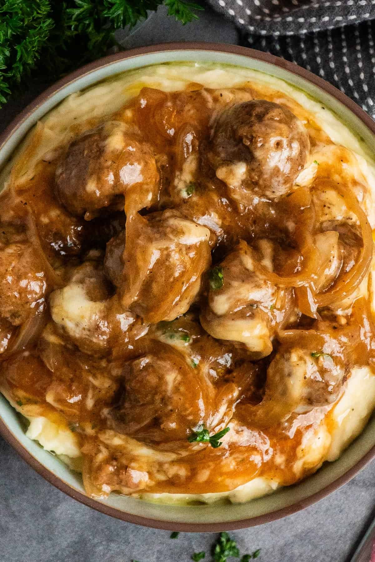 Crock Pot French Onion Meatballs