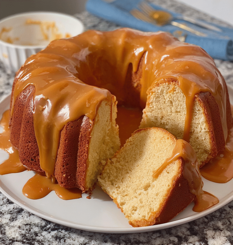 Caramel Cream Cheese Pound Cake