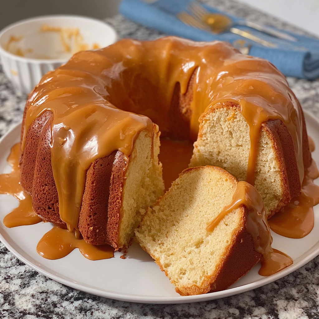 Caramel Cream Cheese Pound Cake