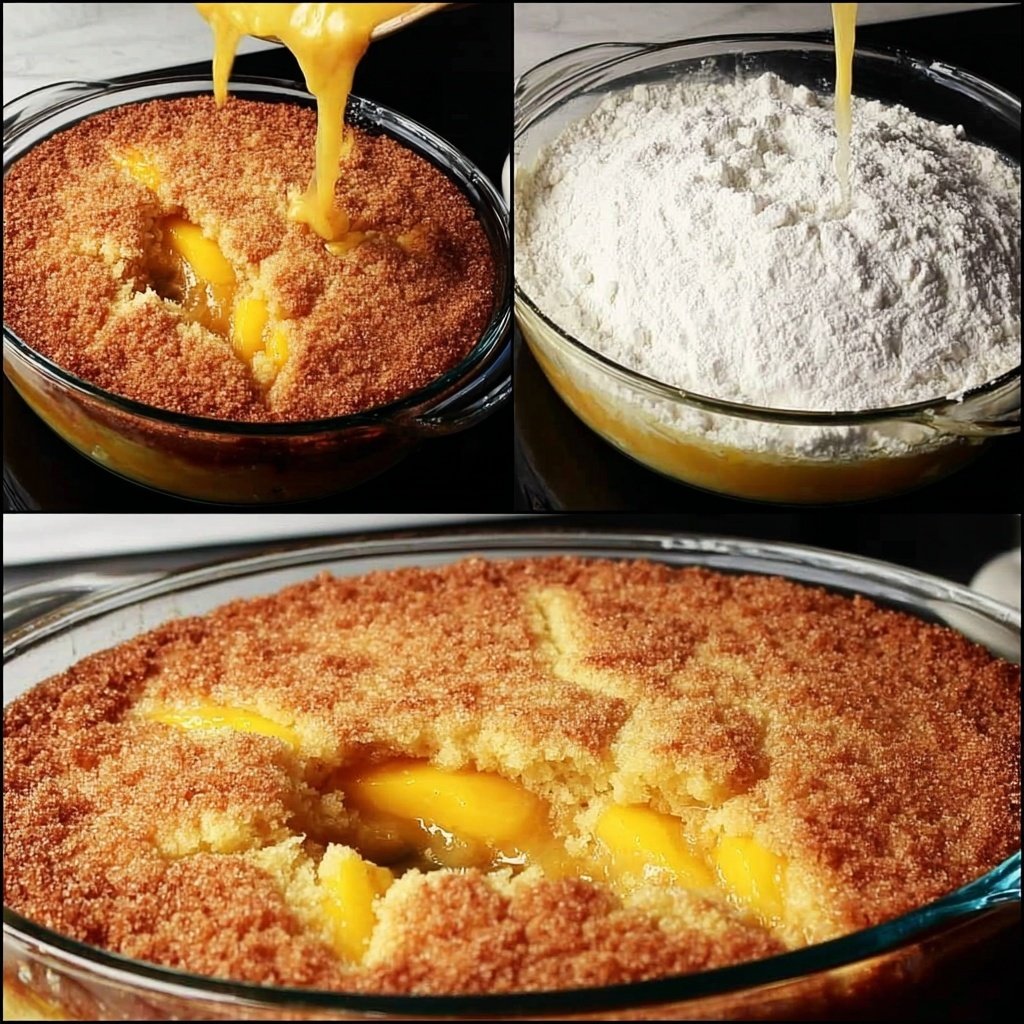 Lazy man peach cobbler