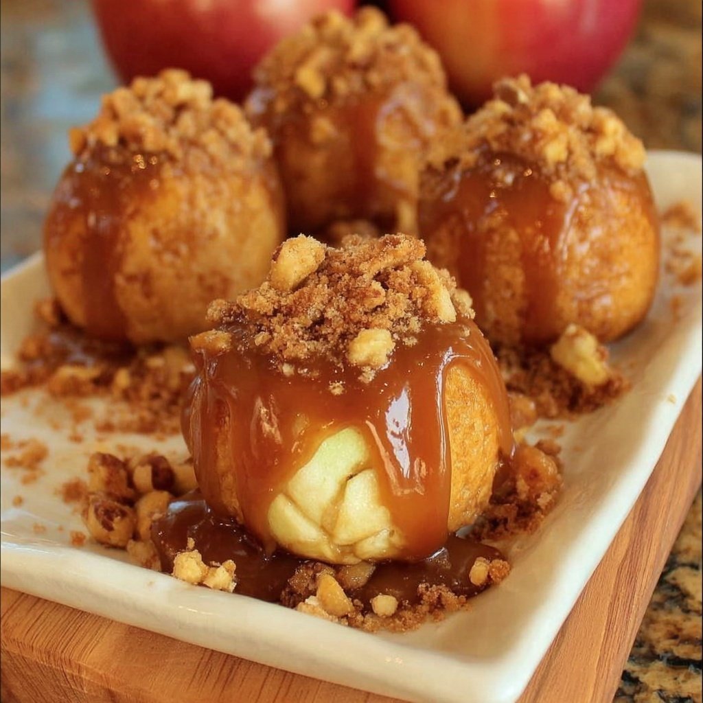 Gooey Apple Caramel Bombs