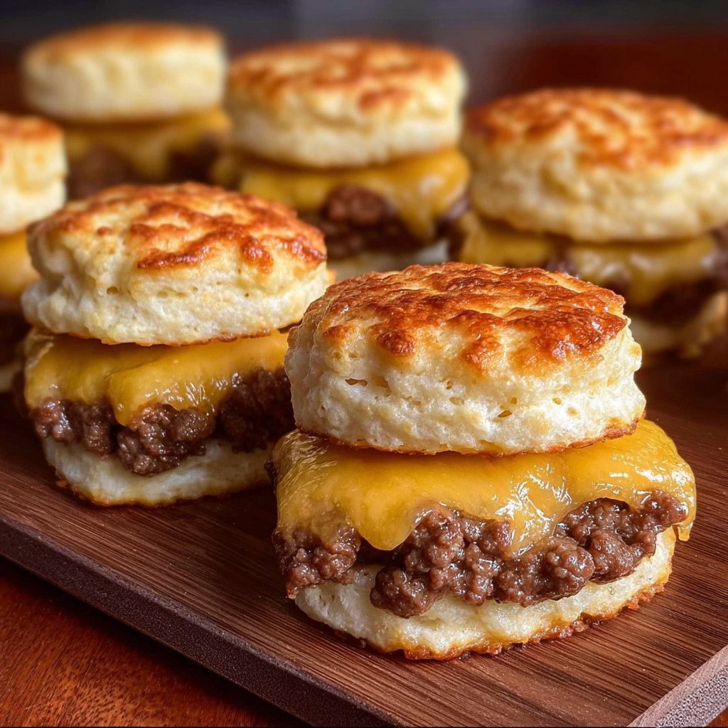 5 Easy Steps to Delicious Cheesy Beef Biscuit Sandwiches
