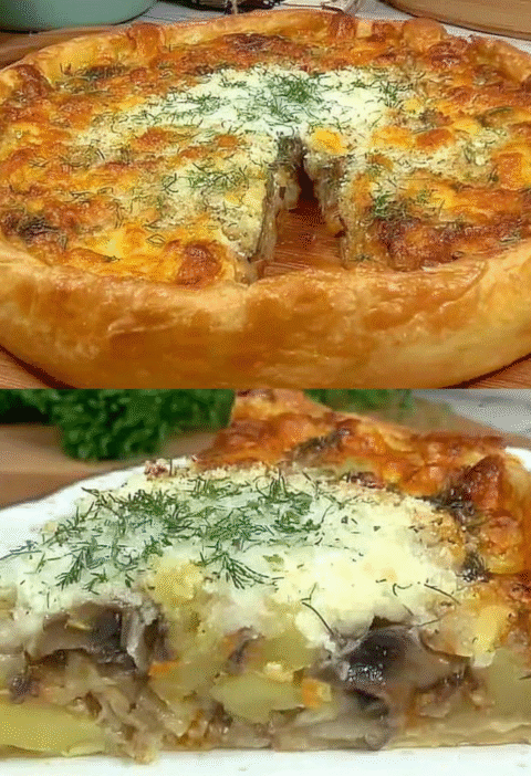 savory potato and mushroom pie