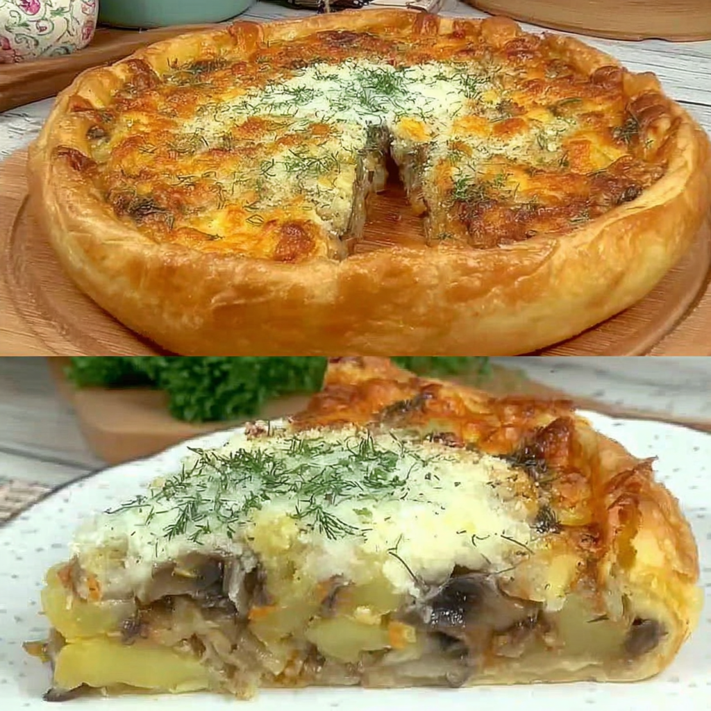 savory potato and mushroom pie