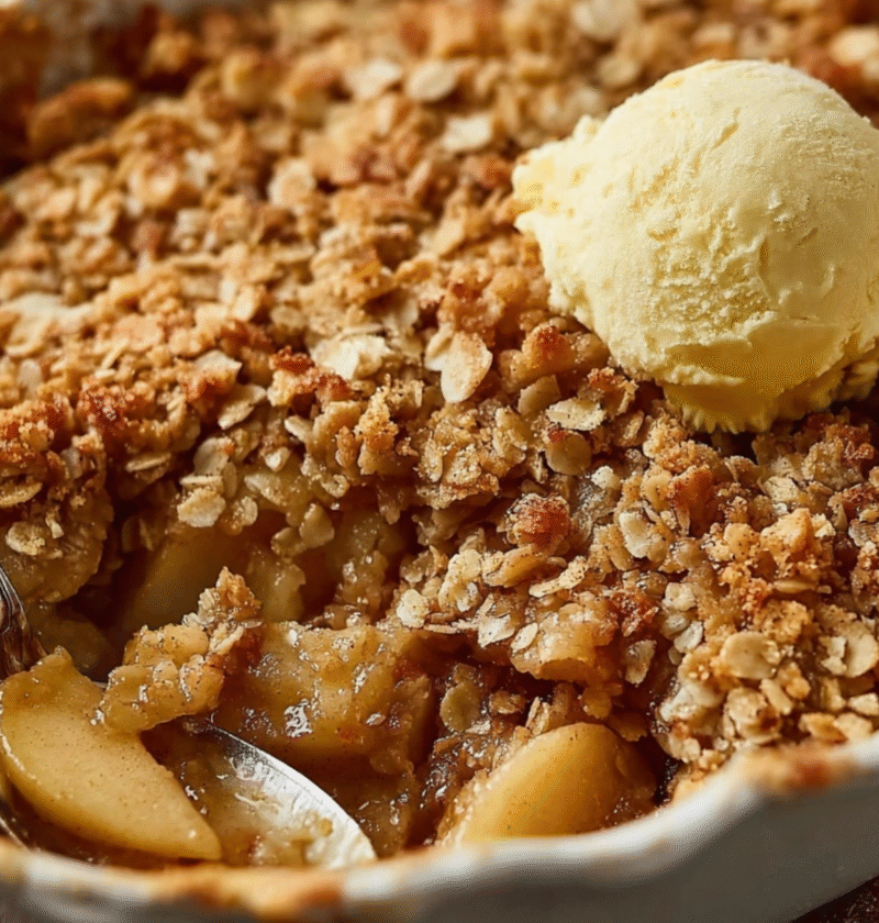 Cozy Cinnamon Apple Crisp with a Classic Flour Topping