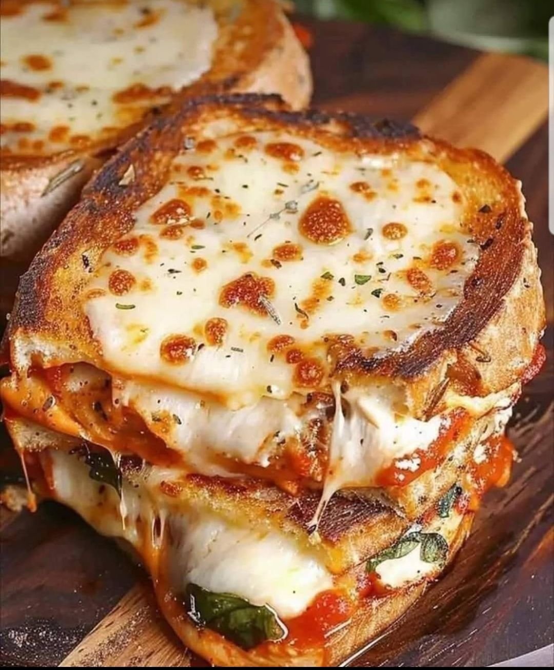 Chicken Parmesan grilled cheese sandwich