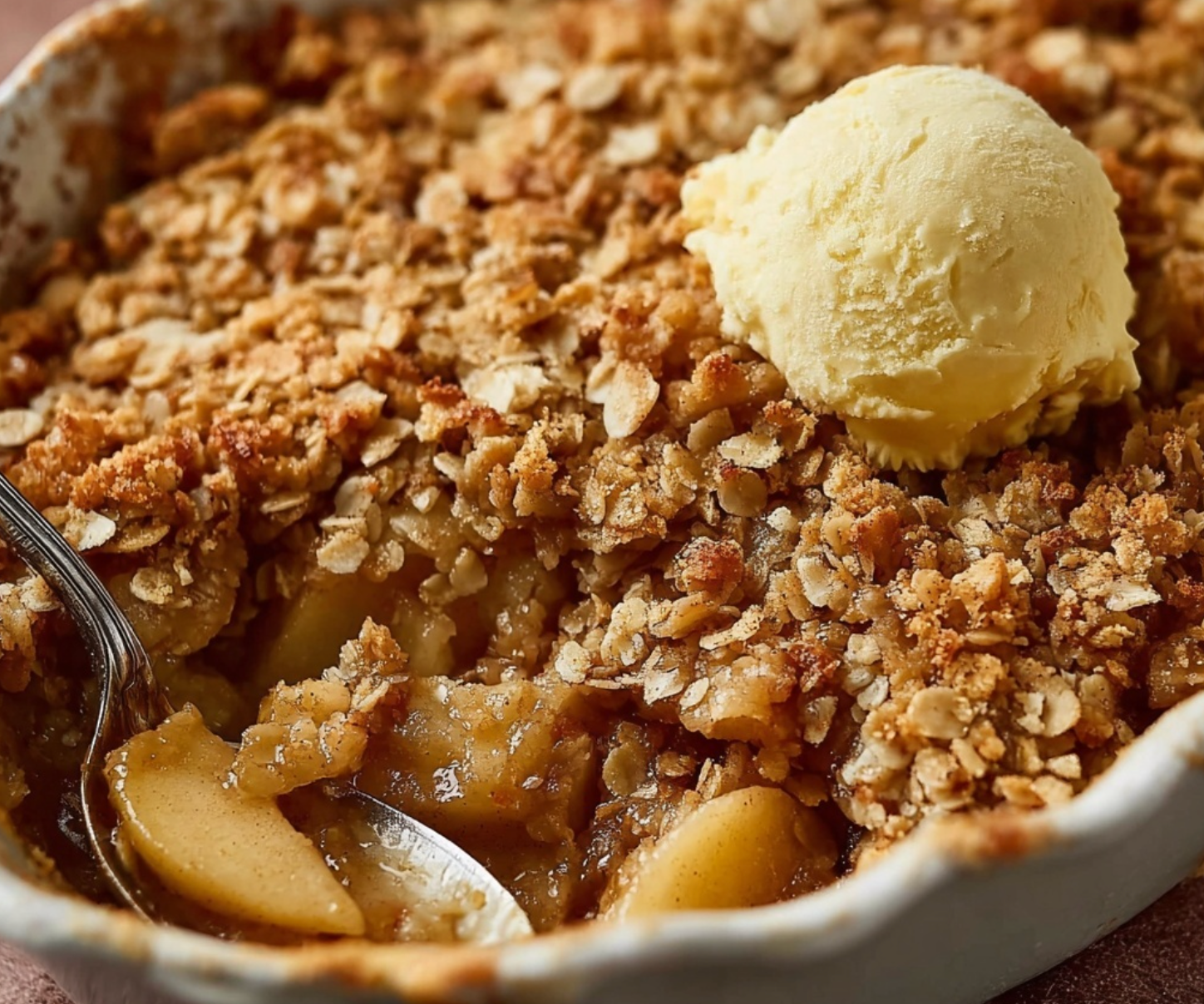 Cozy Cinnamon Apple Crisp with a Classic Flour Topping
