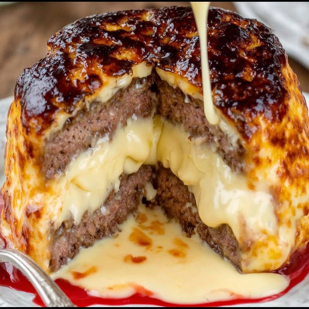 Cheeseburger Lava Cake  (Molten Melt Bomb)