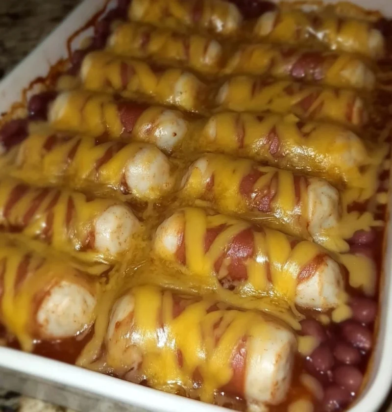 Cheesy Baked Chili Dog Casserole