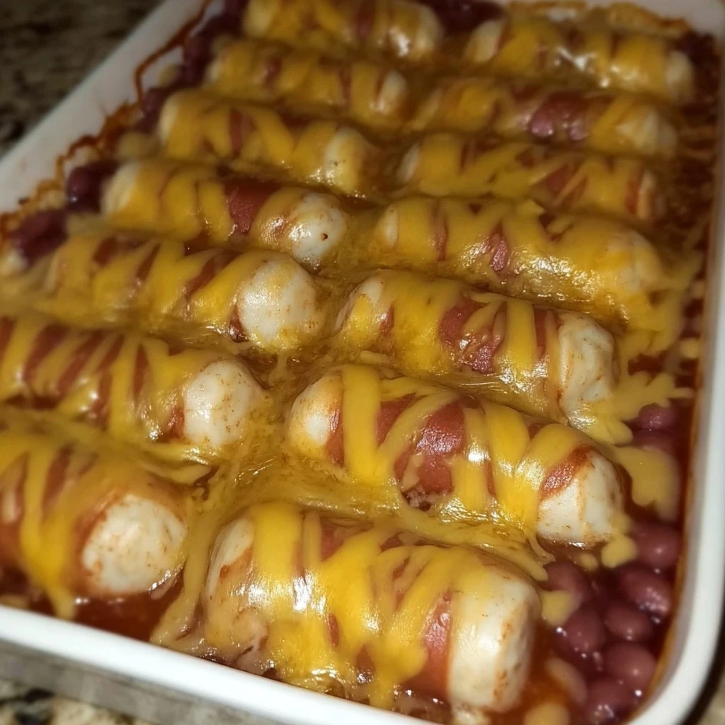 cheesy baked chili dog casserole