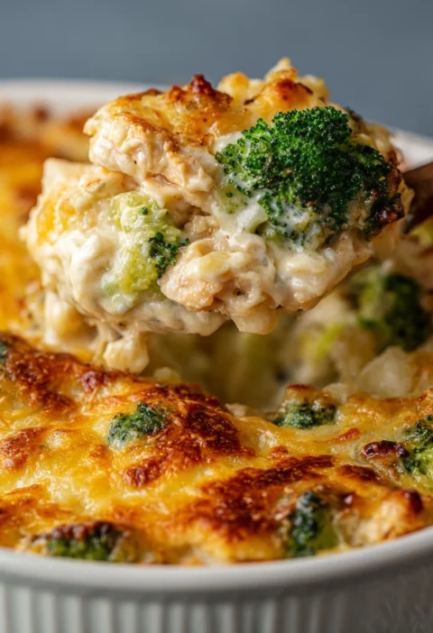 Cheesy Baked Potato Chicken Broccoli Casserole