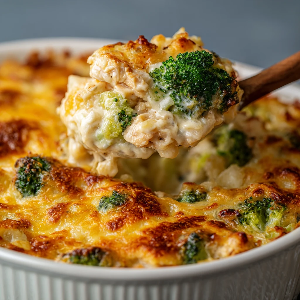 Cheesy Baked Potato Chicken and Broccoli Casserole