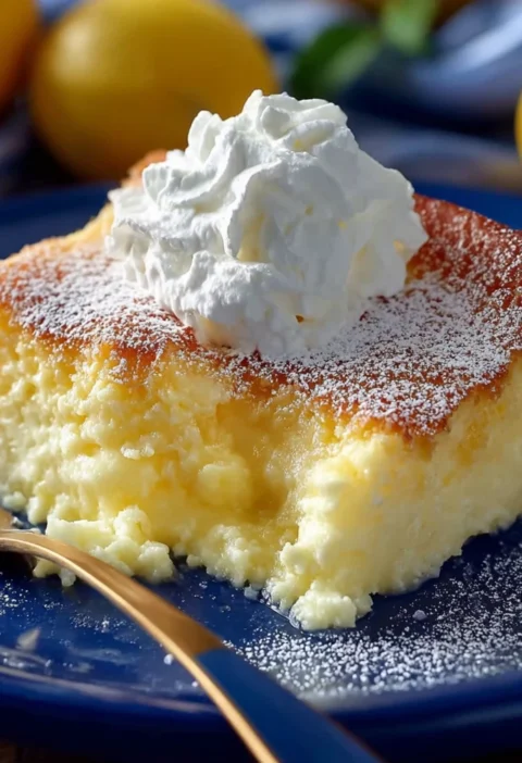 Creamy Lemon Custard Cake