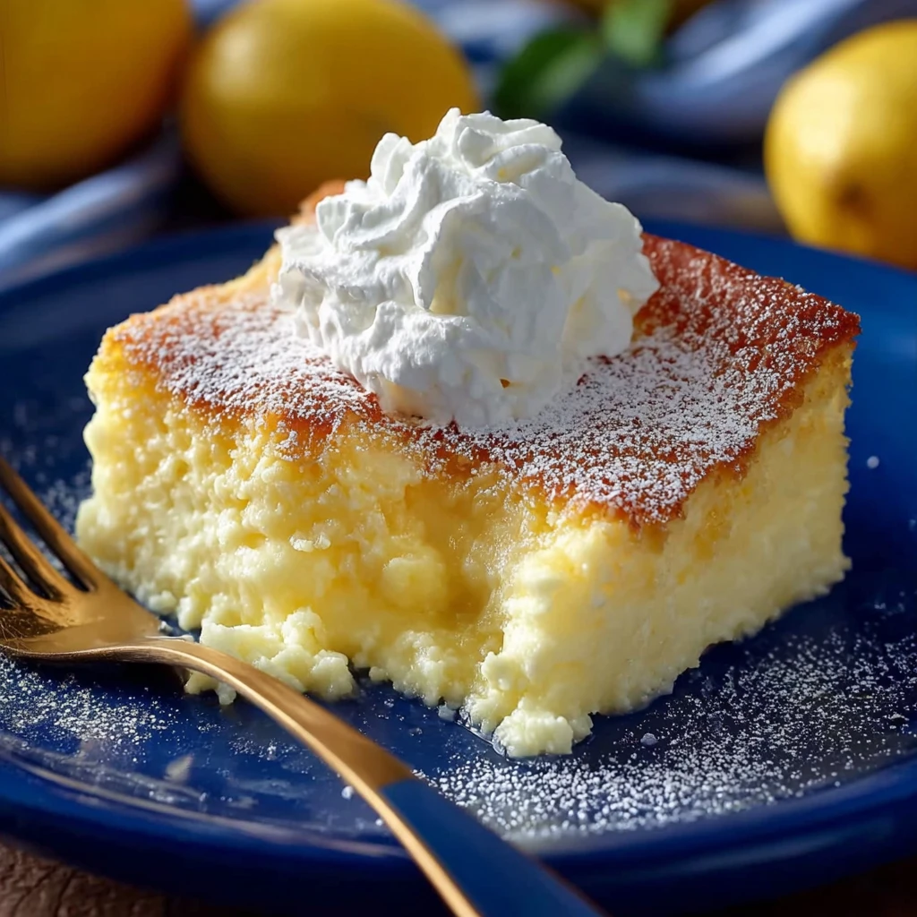 creamy lemon custard cake