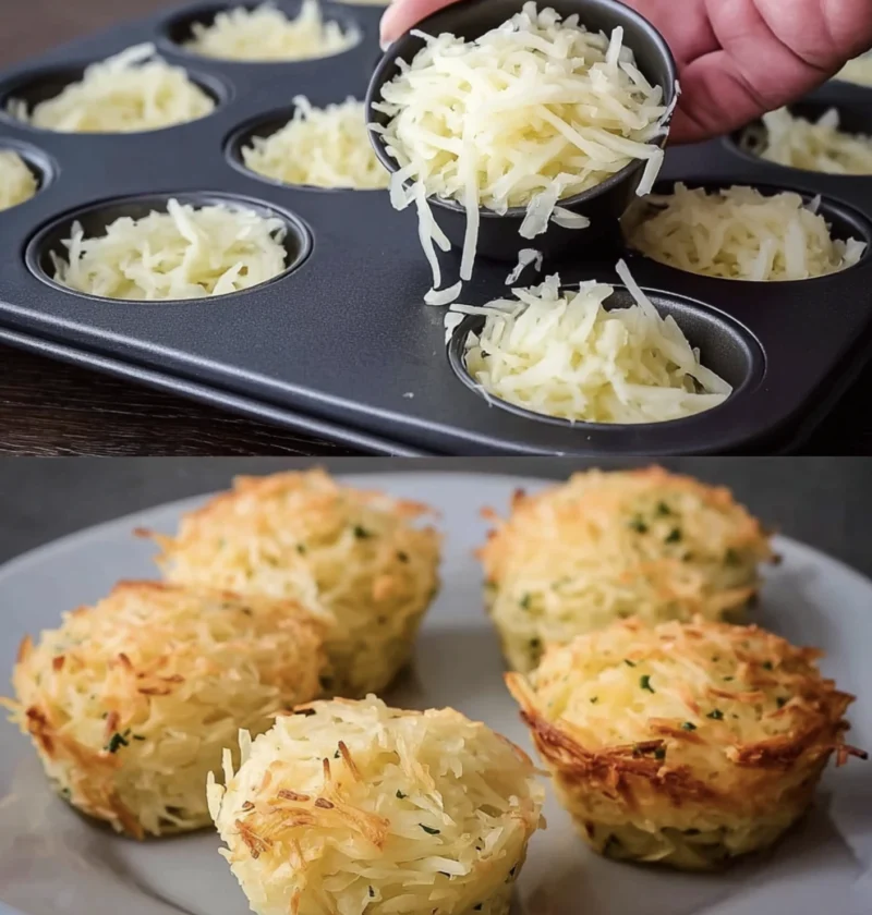 Crispy Baked Hash Brown Muffin Bites Recipe Easy Crispy Hash Brown Muffins How To Make Hash Brown Muffin Bites Gluten-free...