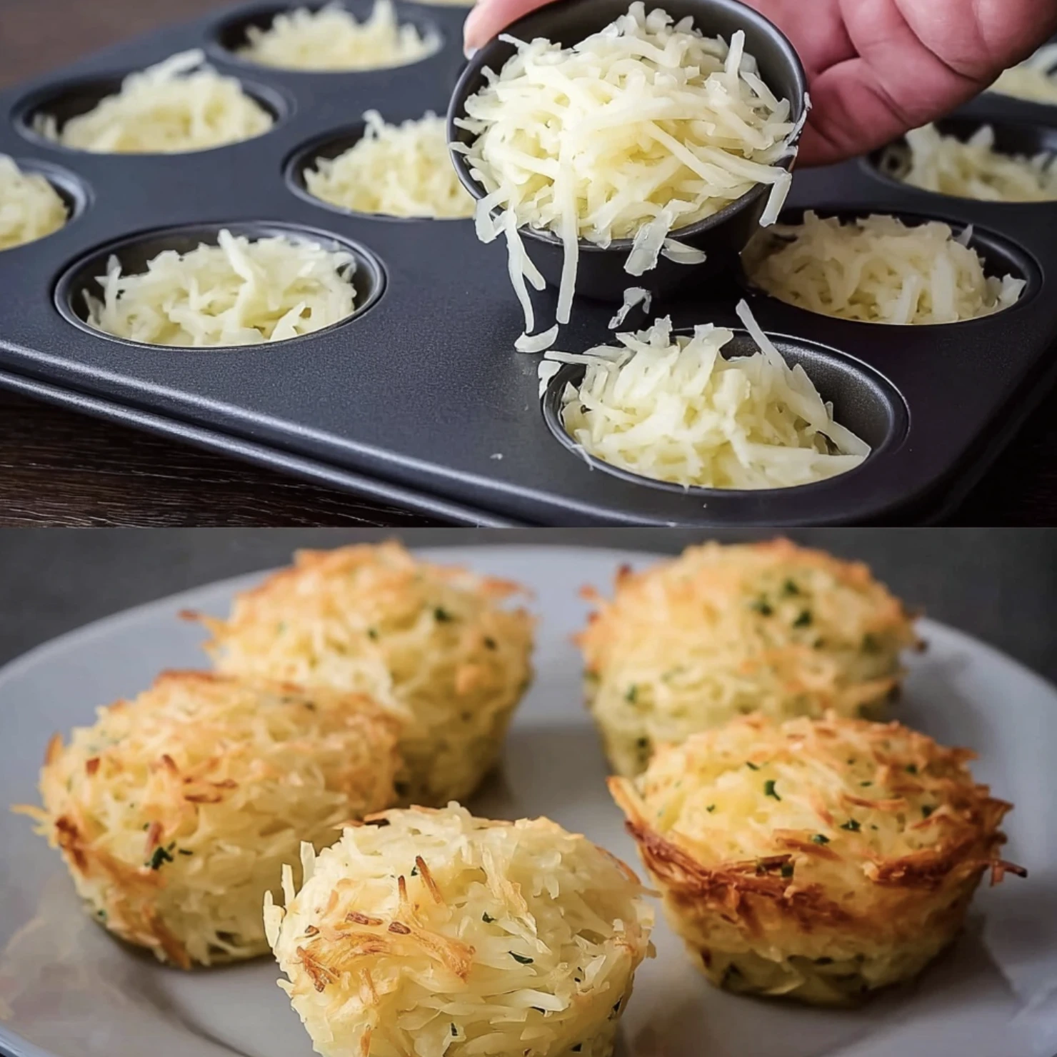 crispy baked hash brown muffin bites