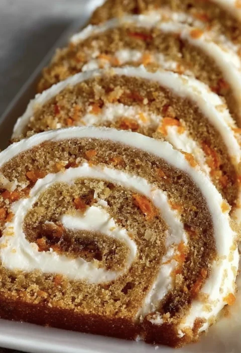 Homemade Carrot Cake Roll Recipe Easy Carrot Cake Roll With Frosting Best Cream Cheese Frosting For Carrot Cake Carrot Cak...