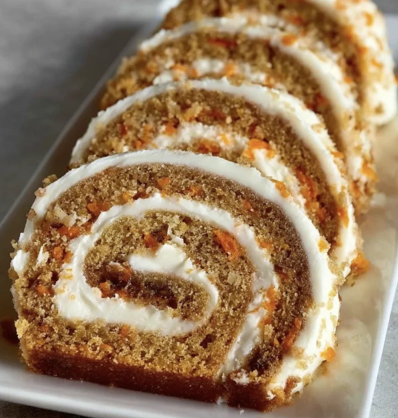 Homemade Carrot Cake Roll Recipe Easy Carrot Cake Roll With Frosting Best Cream Cheese Frosting For Carrot Cake Carrot Cak...