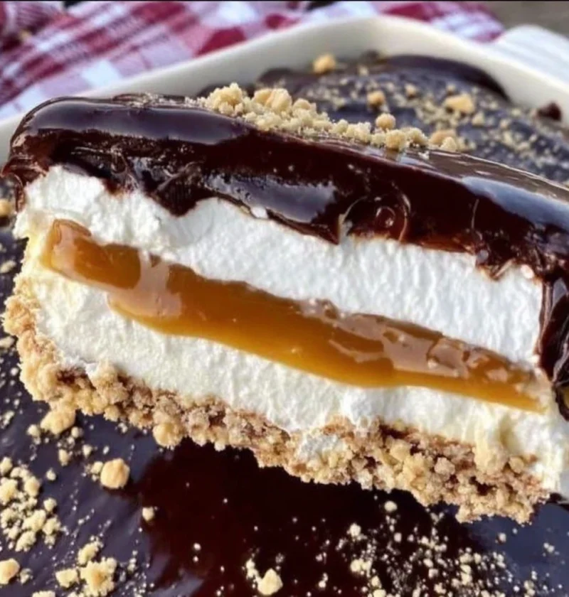 Homemade Nobake Twix Cheesecake