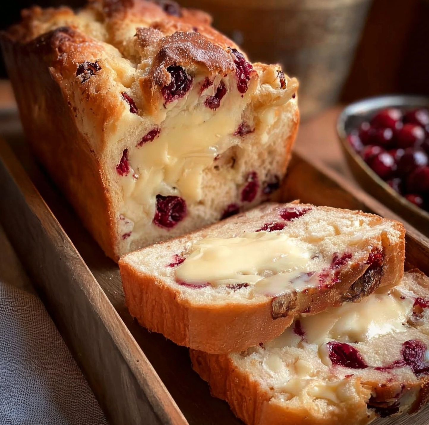 cranberry cream cheese loaf