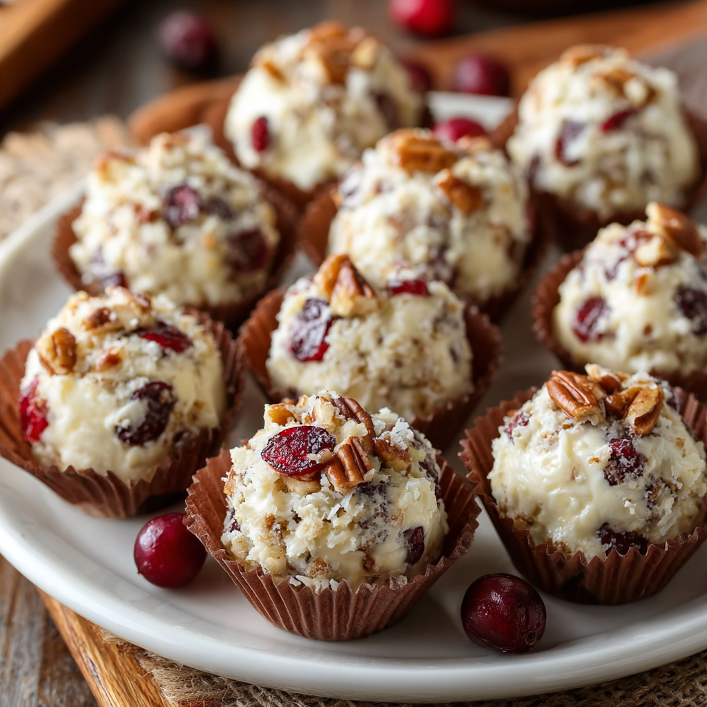 Sweet & Nutty Cranberry Pecan Cheese Bites
