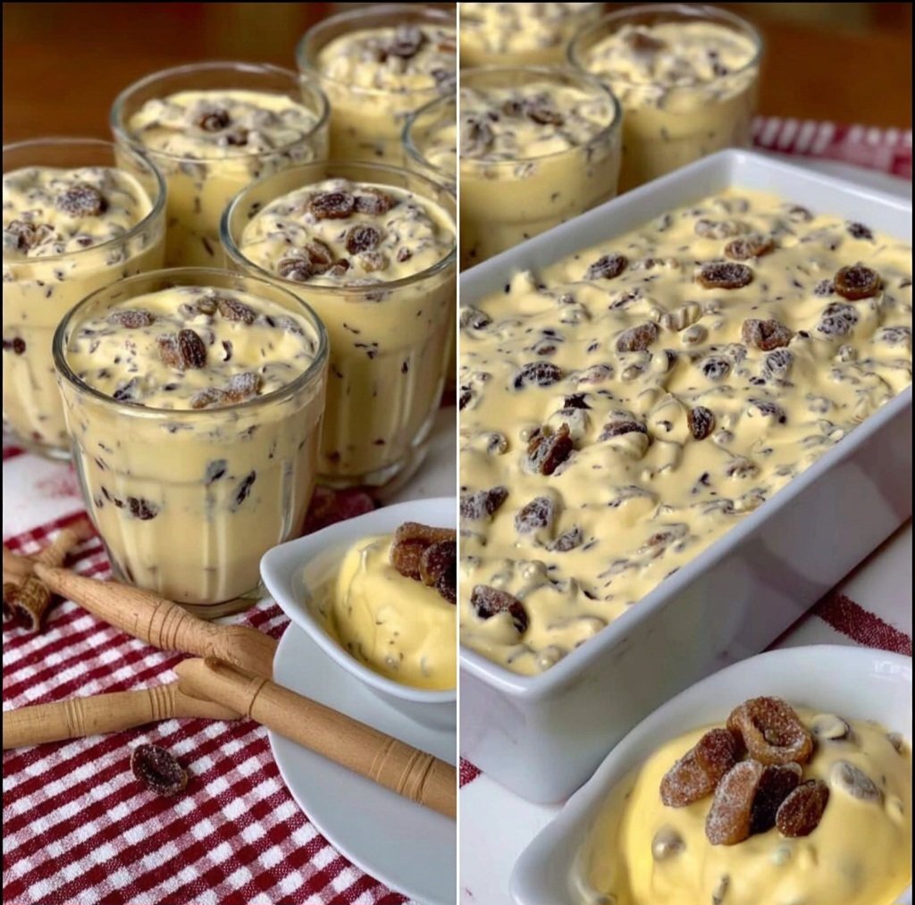 creamy frozen raisin dessert