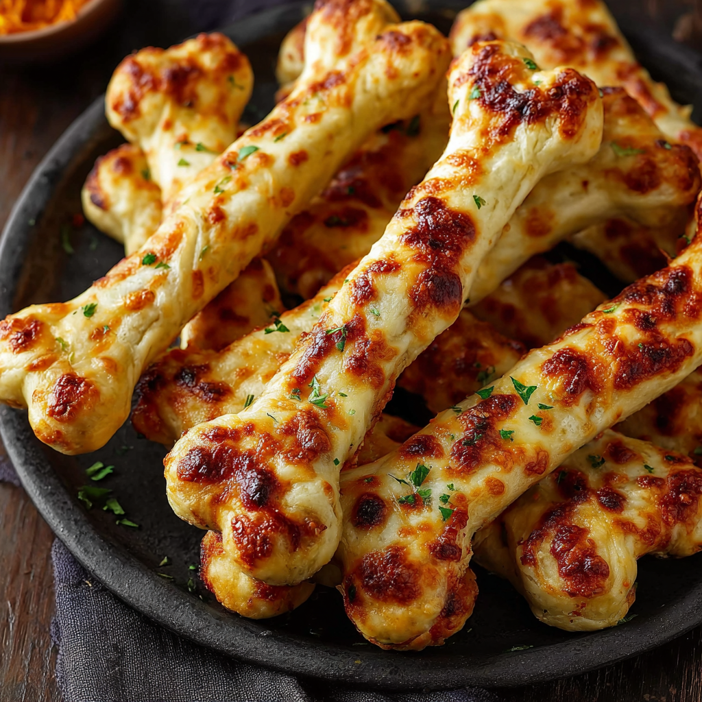Spooky Cheesy Halloween Breadstick Bones Recipe