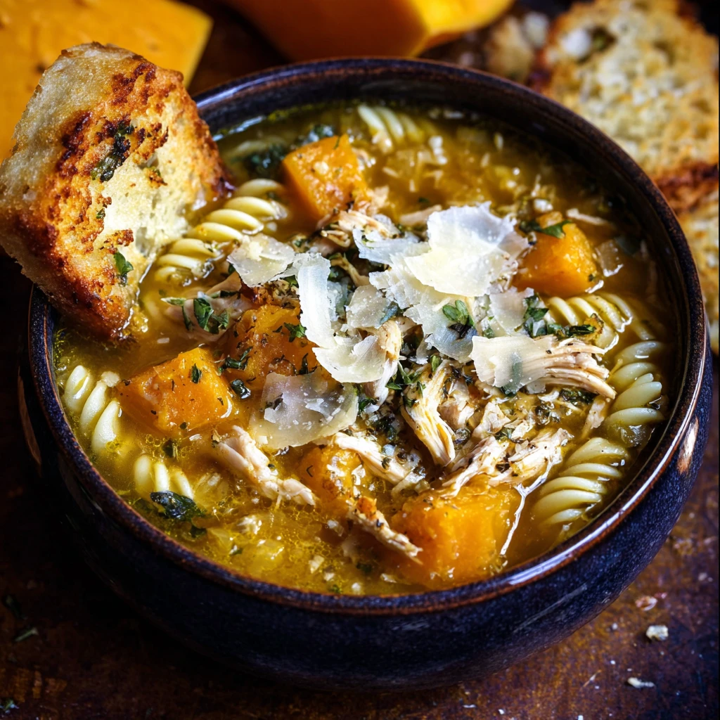 Pumpkin Chicken Soup with Pasta & Fontina Toast: A Cozy, Flavorful Fall Recipe