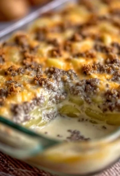 Creamy Potato Ground Beef Casserole