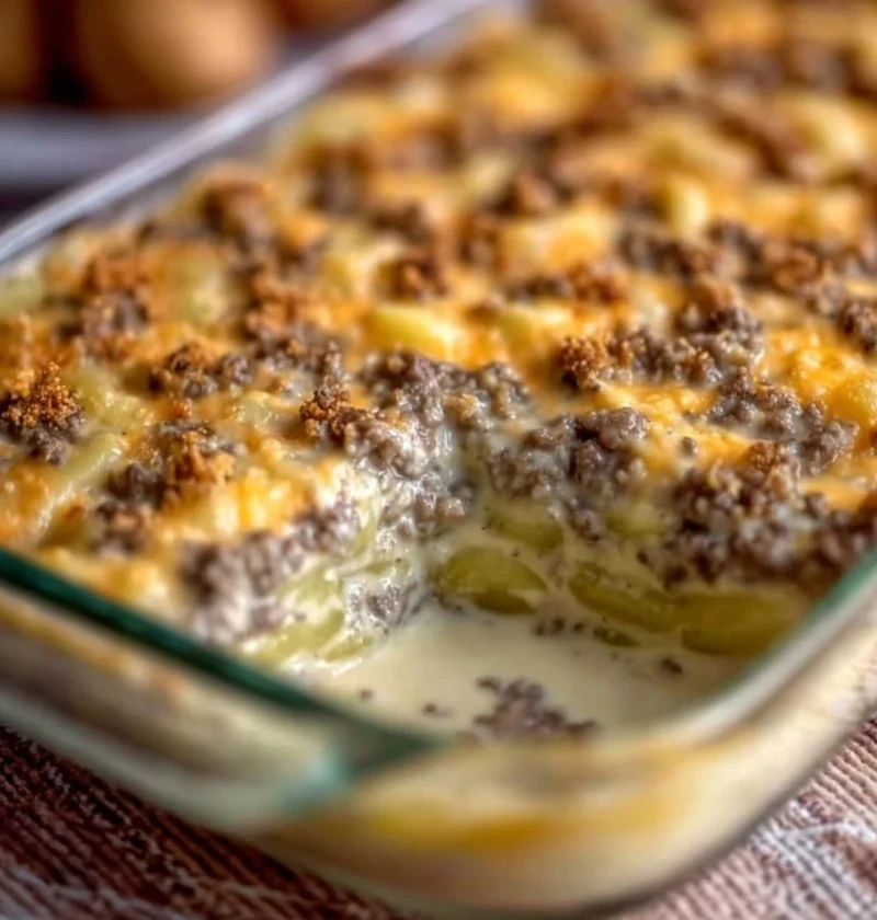 Creamy Potato Ground Beef Casserole