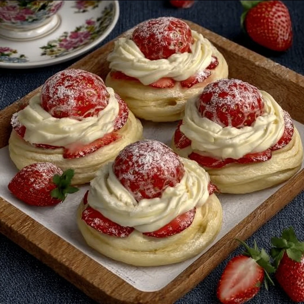 delightful strawberry cream pastries