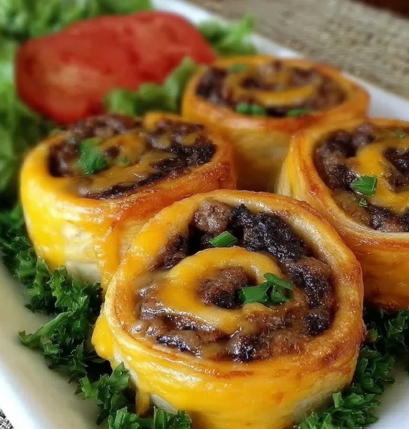 Garlic Butter Cheeseburger Rollups
