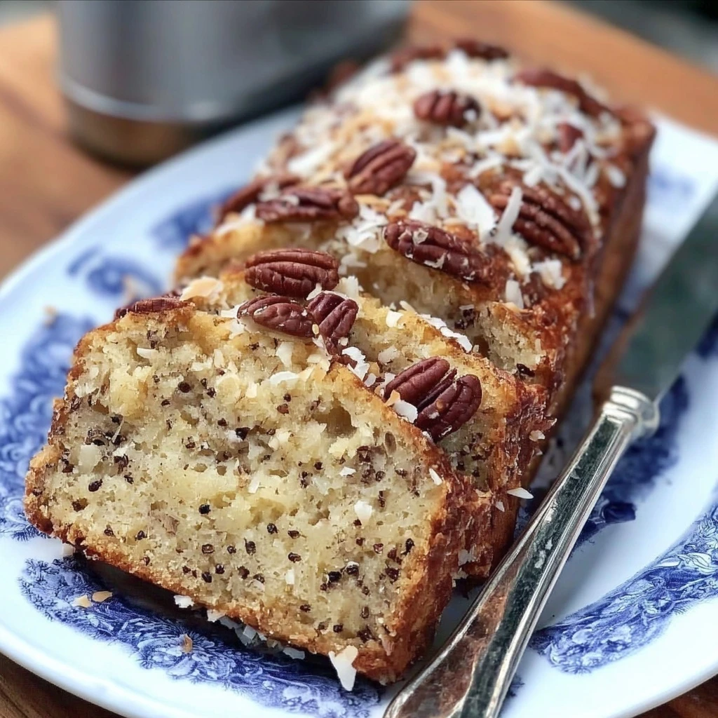 Moist Pecan Coconut Loaf Cake