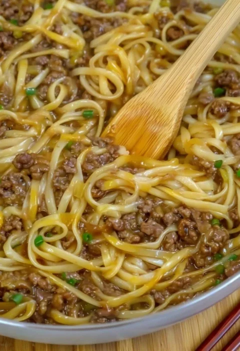 Mongolian Ground Beef Noodles