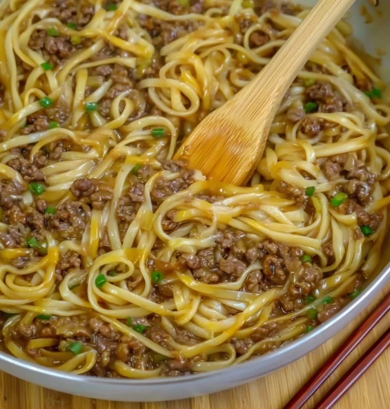 Mongolian Ground Beef Noodles