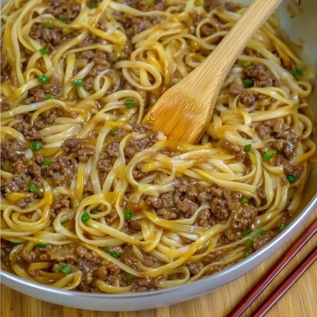Mongolian Ground Beef Noodles