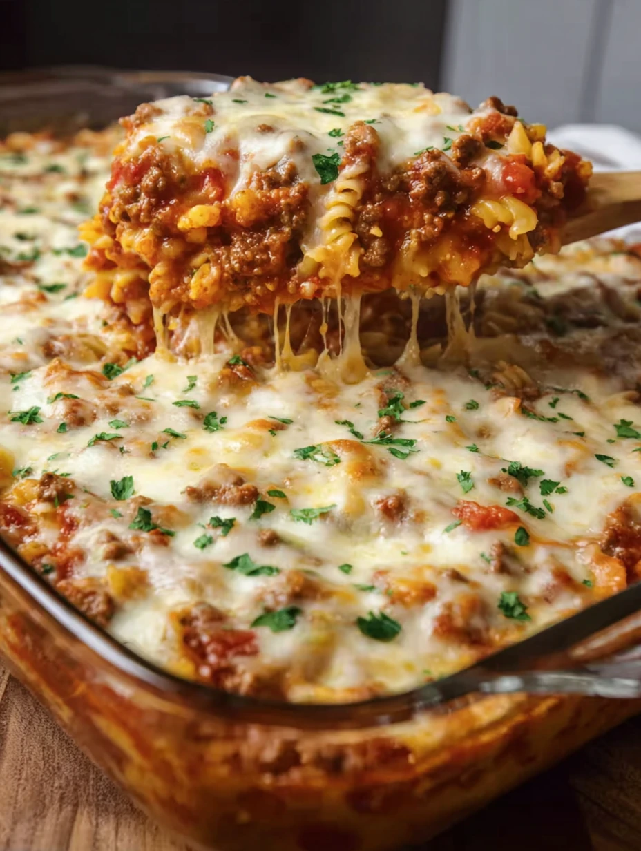 cheesy beef and pasta casserole