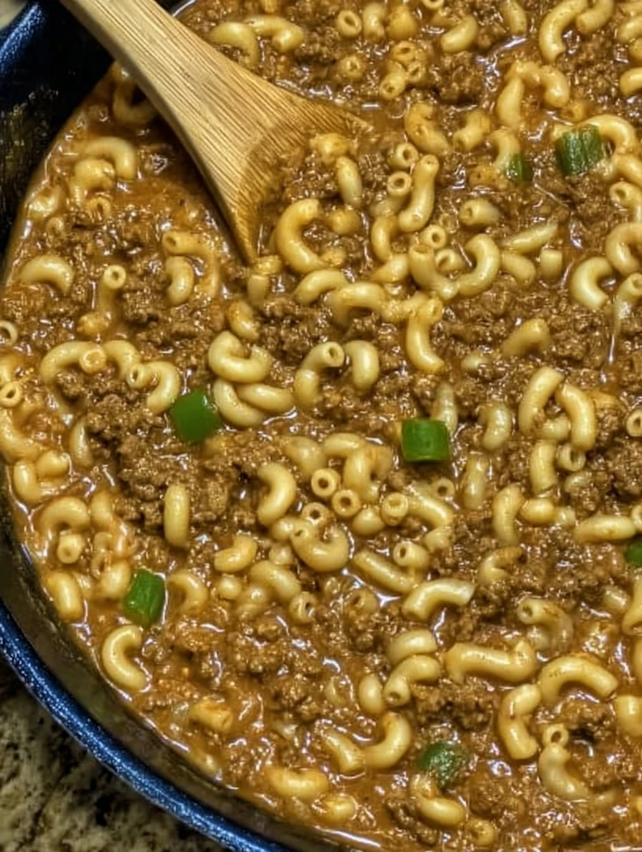 classic beef elbow macaroni skillet